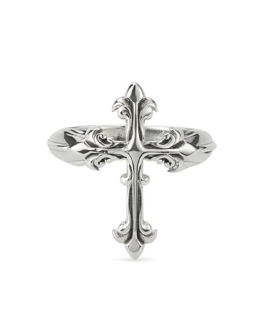 Emanuele Bicocchi Metallic Fleury Cross Statement Ring