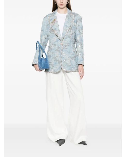 MINIME Blue Buttoned Embellished Blazer