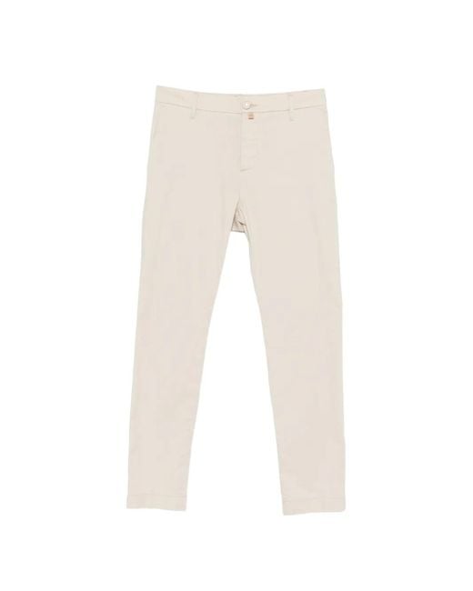Jacob Cohen White Logo-Patch Button-Fastening Trousers for men