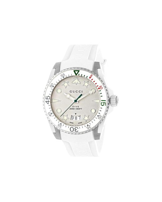 Gucci Rubber Dive Horloge in het Wit voor heren - Lyst