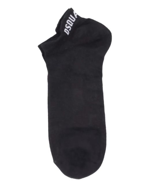 DSquared² Black Logo No Show Socks for men