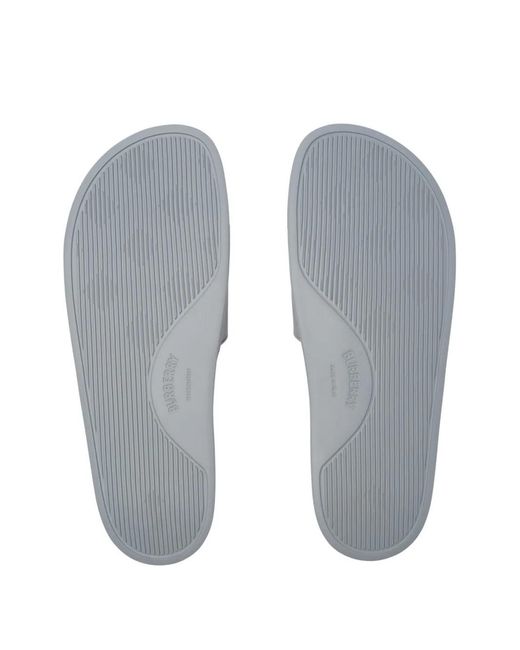 Burberry White Logo Slides for men
