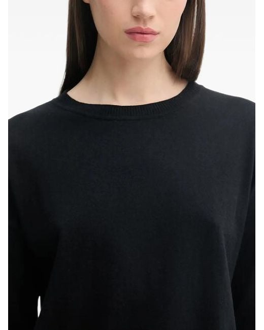 Benetton Black Three-Quarter Sleeve Sweater