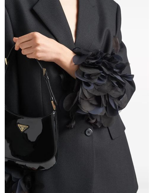 Prada Black Blazer Aus Wolle Mit Federn