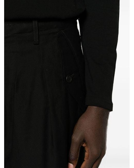 Yohji Yamamoto M-Front 1 Tuck Cropped-Hose in Black für Herren