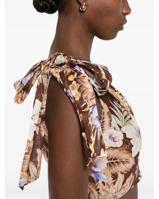 Zimmermann White Coco One-Shoulder Blouse