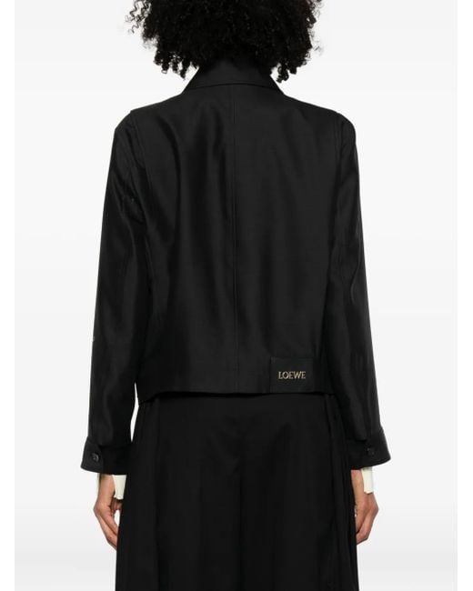 Loewe Black Wool And Silk Belted Jacket