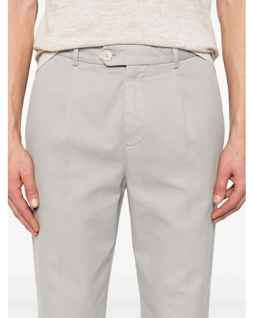 Brunello Cucinelli Gray Garment-Dyed Leisure Fit Pants for men