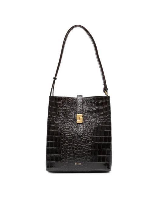 Soeur Black Bello Embossed Tote Bag