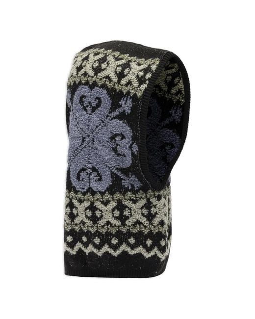 Kapital Black Patterned Balaclava for men