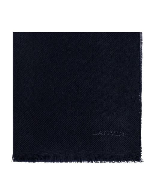 Bufanda con flecos Lanvin de hombre de color Blue
