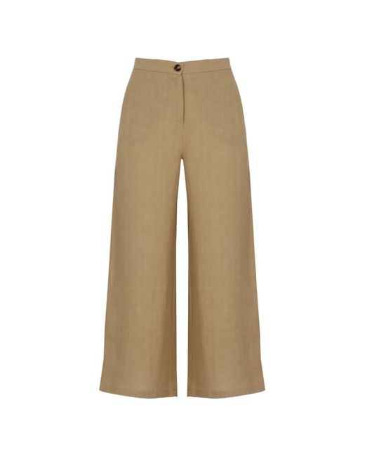 Emme Natural Emmclava Wide-Leg Trousers