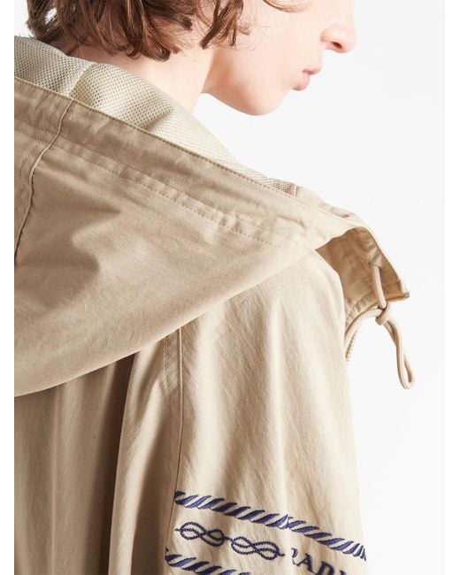 Prada Natural Embroidered Cotton-Blend Jacket