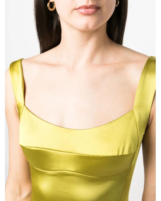 Atu Body Couture Yellow V-Back Satin Gown