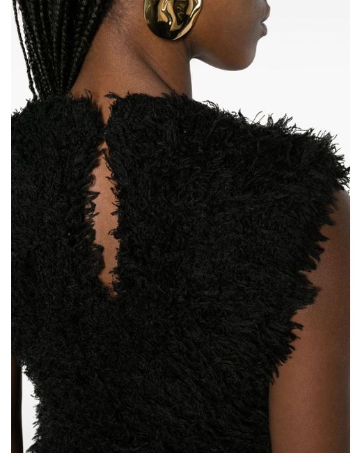 Totême  Black Textured Sleeveless Silk Top