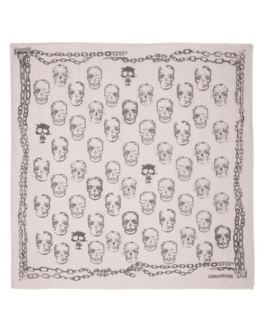Zadig & Voltaire Natural Kerry Scarf Skull 35