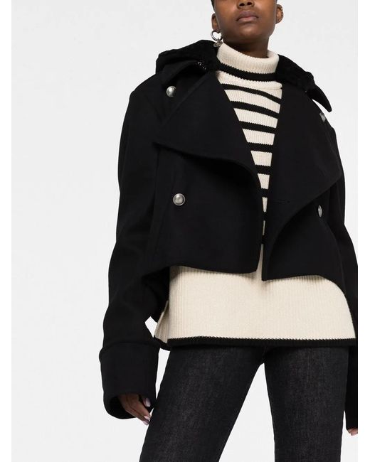 Saint Laurent Black Detachable-Hood Military Jacket