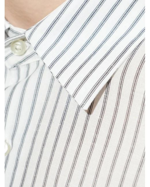 Officine Generale White Stripe-Pattern Shirt for men