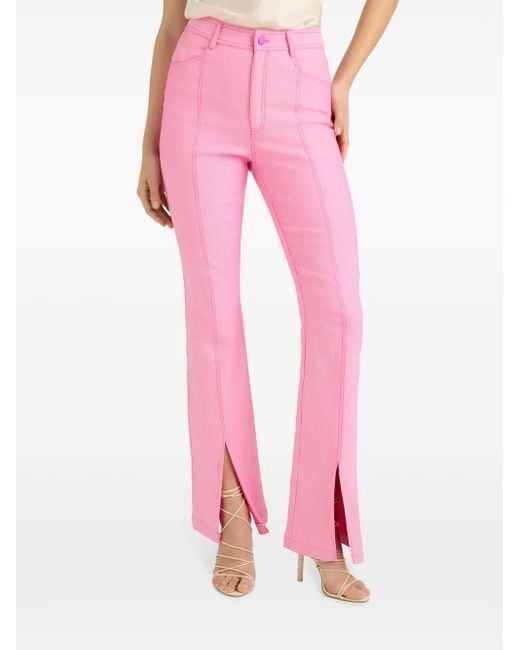 Cinq À Sept Pink Shanis High-Rise Panelled Jeans