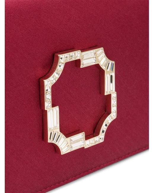 Malone Souliers Red Vivien Crystal-Embellished Clutch Bag