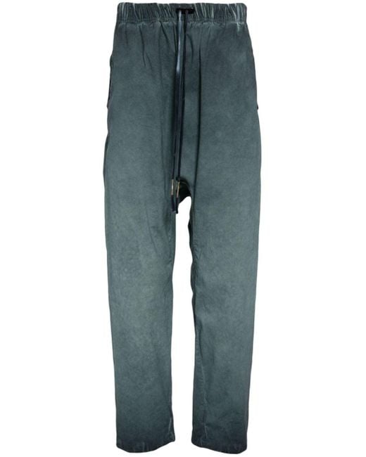 Boris Bidjan Saberi Blue Drawstring-waist Drop-crotch Trousers for men