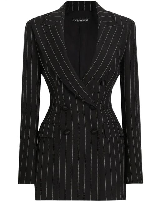 Dolce & Gabbana ストライプ ダブルジャケット Black