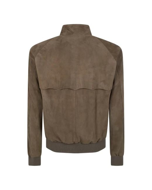 Baracuta Brown Suede Bomber Jacket for men