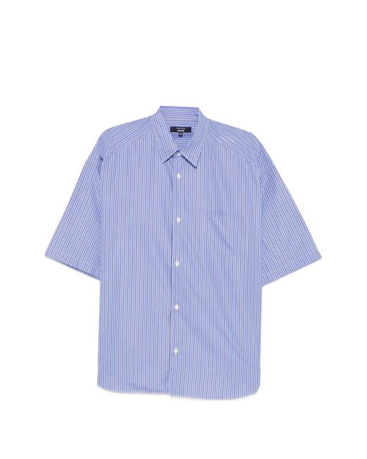 Comme des Garçons Blue Striped Short-Sleeve Shirt for men