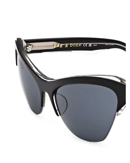 Rag & Bone Black Cat-Eye Frame Sunglasses