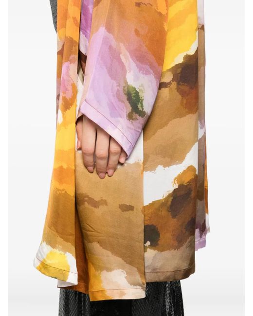 Yavi Brown Abstract-Print Jacket