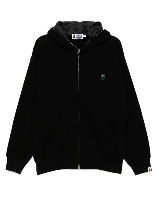 A Bathing Ape Black Logo-Plaque Hoodie for men