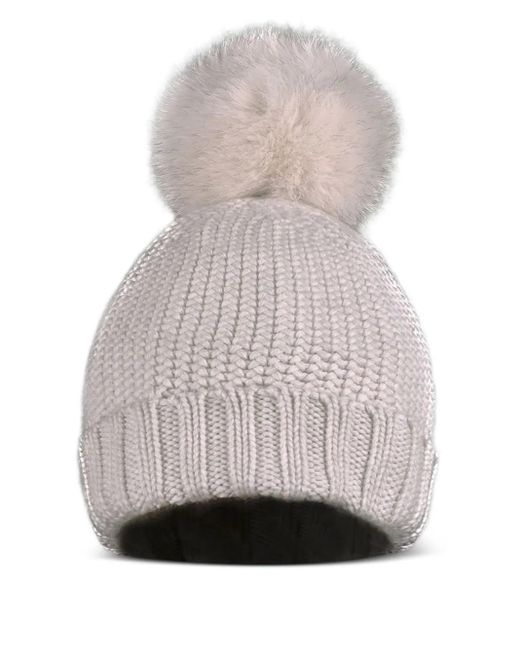 Gorro con pompón Moorer de color Gray
