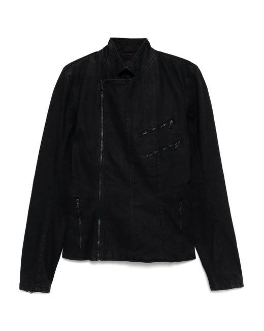 P.L.N. Black Denim Biker Jacket for men