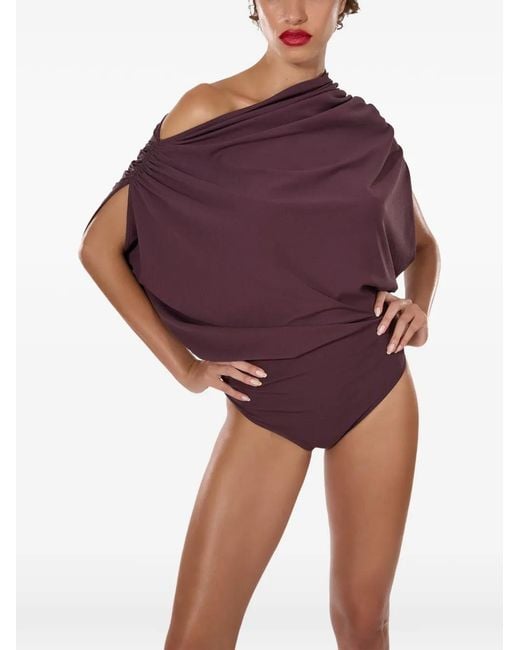 Wolford Purple Asymmetric-Neck Body