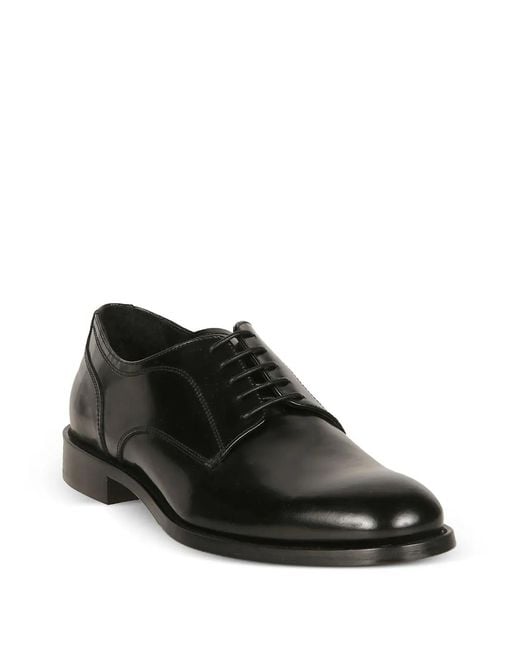 Baldinini Black Leather Derby Shoes for men