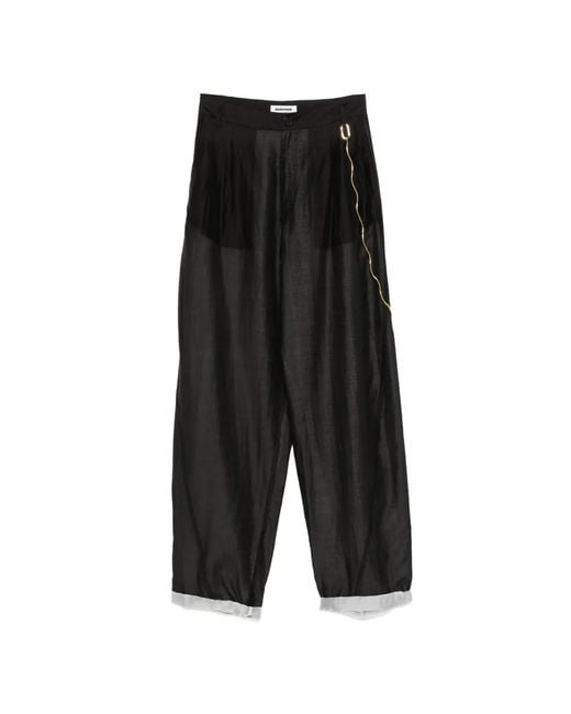 DARKPARK Black Chain-Detail Trousers