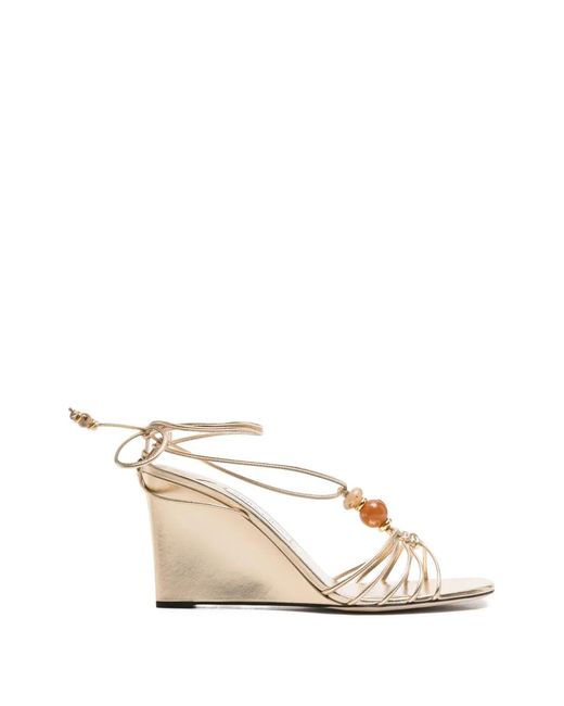 Jimmy Choo Natural Sandales Compensées Lova 85
