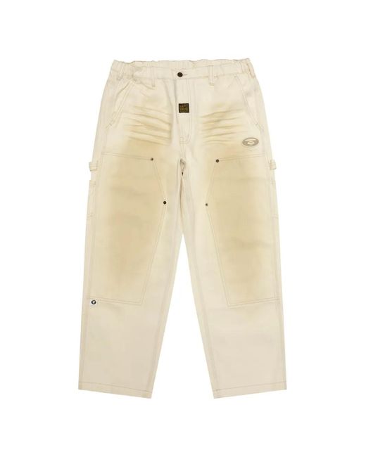 Aape By A Bathing Ape White Pantalon À Effet Délavé for men