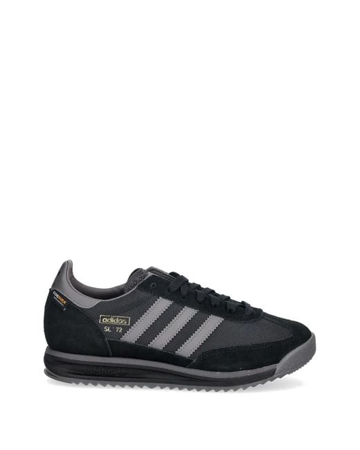 Adidas Black Sl 72 Three Stripes Sneakers for men