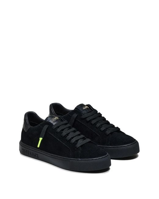 HIDE & JACK Black Oil Suede Sneakers