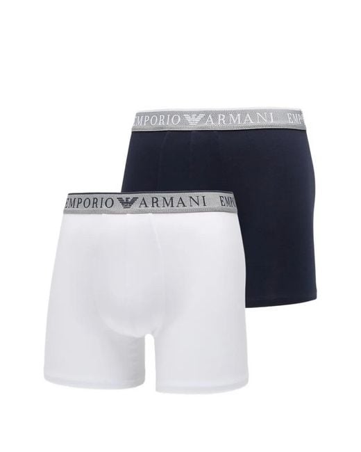 EA7 Blue Boxers À Taille Logo (Lot De Deux) for men