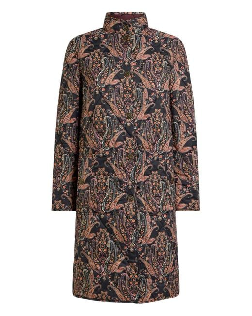 Etro Multicolor Manteau Matelassé À Motif Cachemire