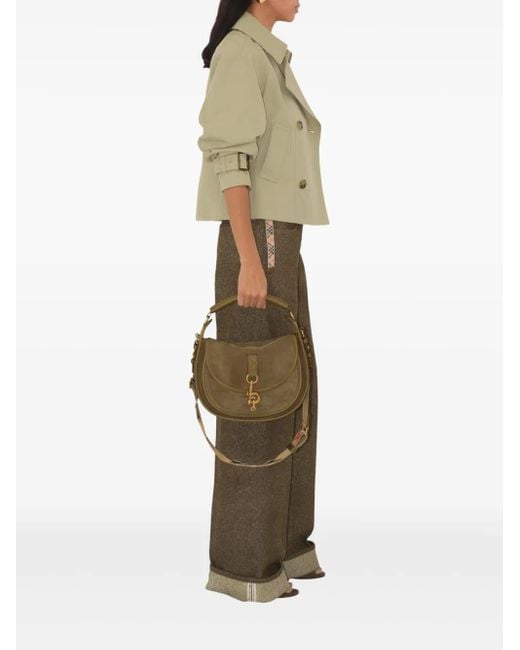 Burberry Brown B Clip Small Camel Tote Bag