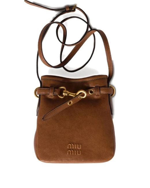 Miu Miu Brown Clutch Mit Lederband