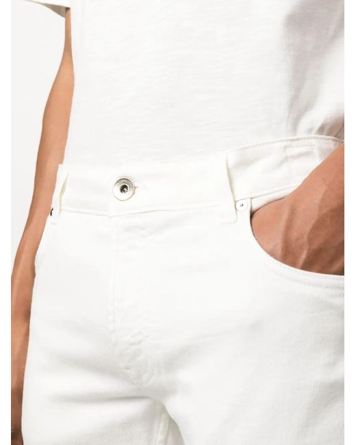 Eleventy White Slim-Cut Low-Rise Jeans for men