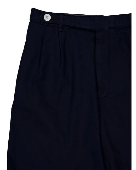 Short En Coton À Design Plissé Brunello Cucinelli pour homme en coloris Blue