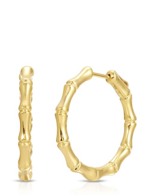Anita Ko Metallic 18kt Yellow Gold Bamboo Hoop Earrings