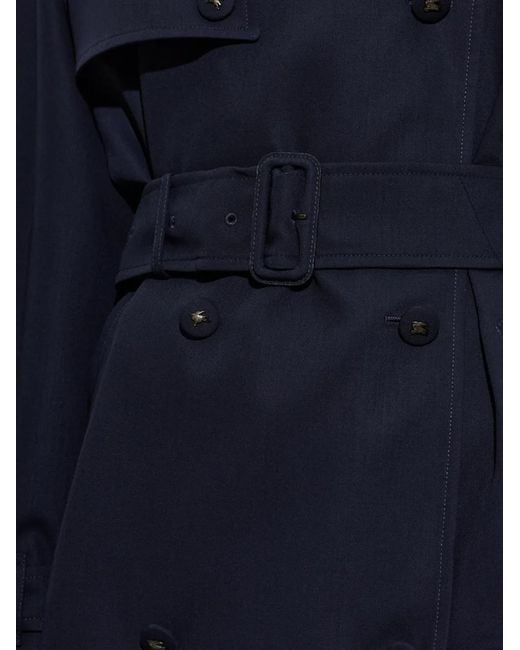 Burberry Blue Latchmere Wool Trench Coat