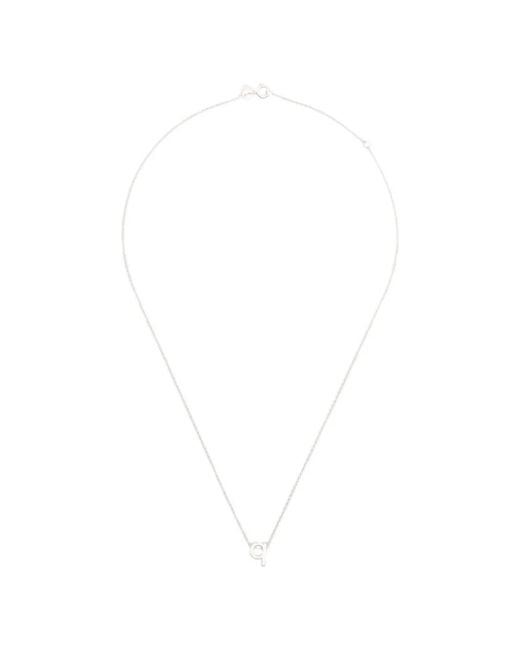 Le Gramme White Collier À Pendentif À Design D'Initiale for men