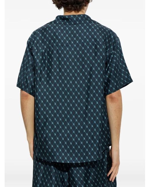Balmain Blue Silk Shirt for men
